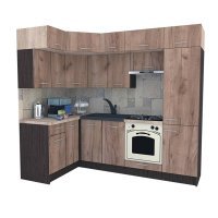 Bucatarie de Colt BIG GENA NEW DR. 140-250, Wenge / Decor K004
